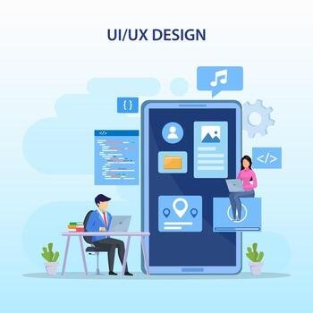 ui-ux-design-concept-creating-an-application-design-content-and-text-place-illustration-vector